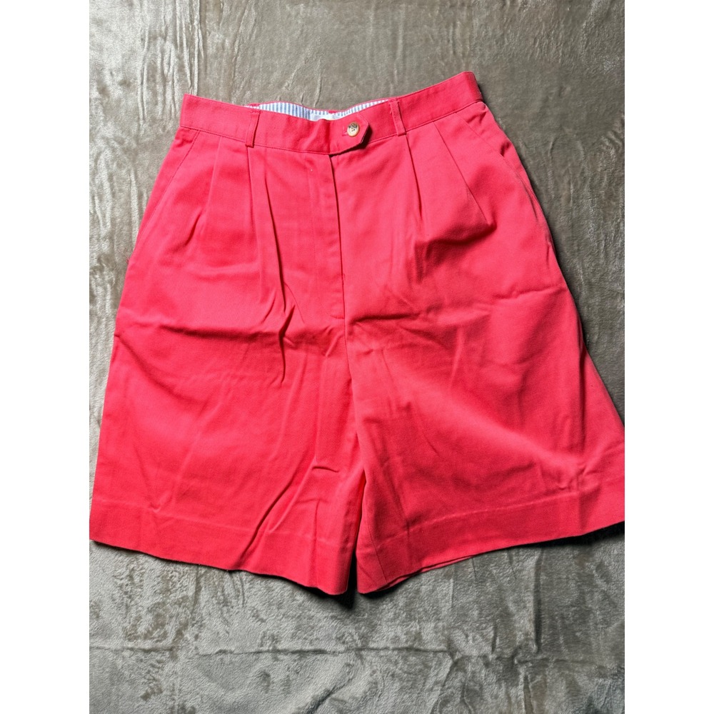 Talbots Womens Size 6 Coral Pink Pleated Bermuda Shorts Coastal New England‎ 90s